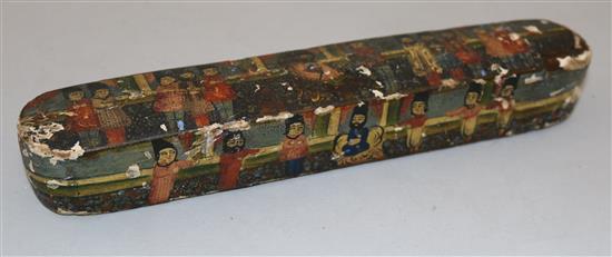 A 19th century Persian papier mache scribes case, 9in.